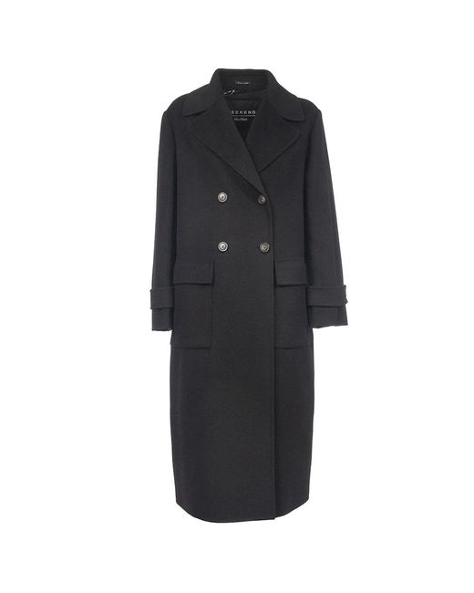 Double-Breasted Coats Weekend by Maxmara de color Black