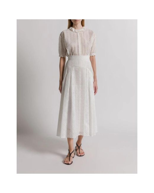 Alberta Ferretti White Midi Skirts