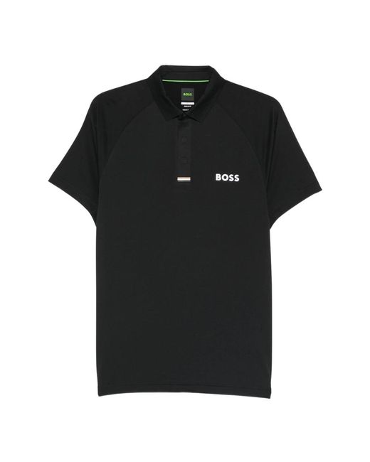 Boss Poloshirt Van Polyester in het Black voor heren