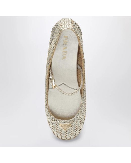 Prada Metallic Ballerinas