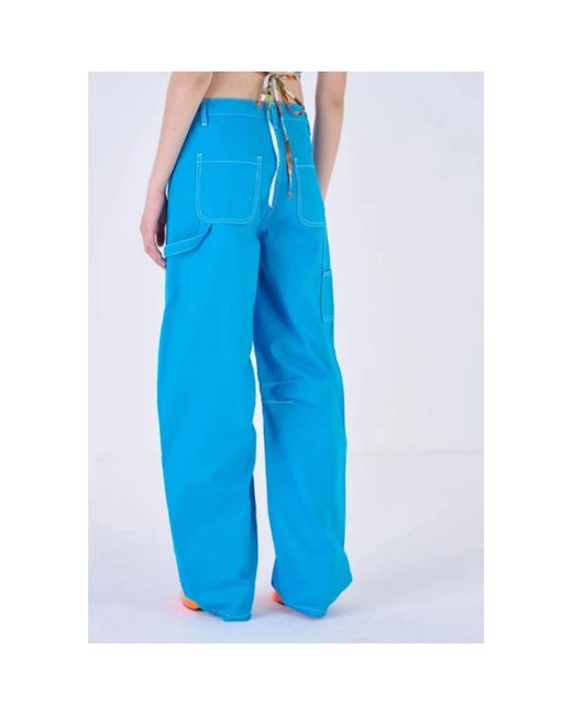 Silvian Heach Blue Wide Trousers