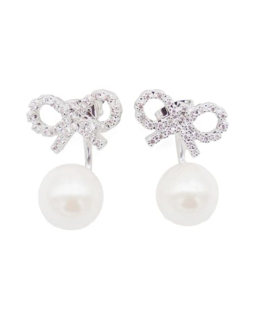 Self-Portrait White Earrings