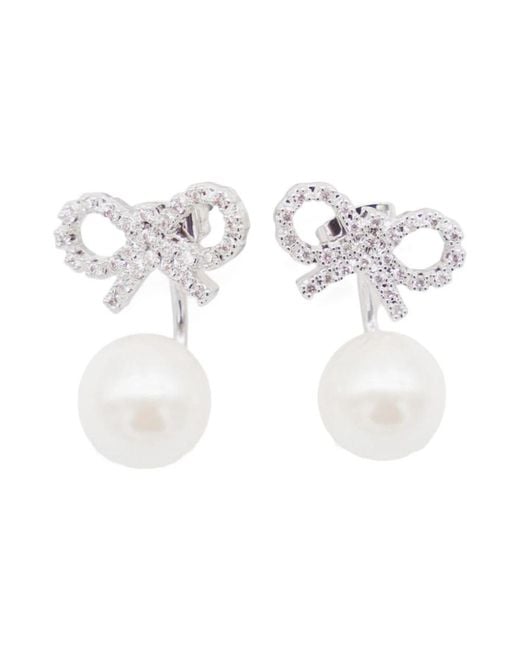 Self-Portrait White Earrings