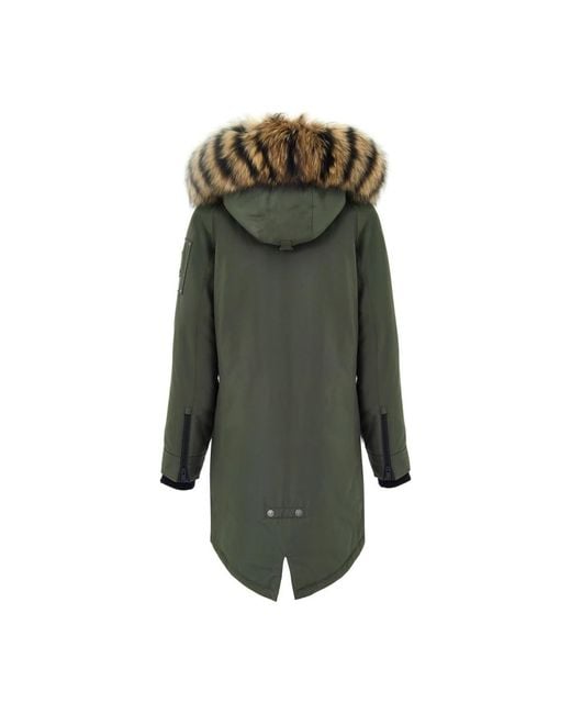 Moose Knuckles Jassen ,Groen ,Katoen Giubbino Lungo Imbottito in het Green