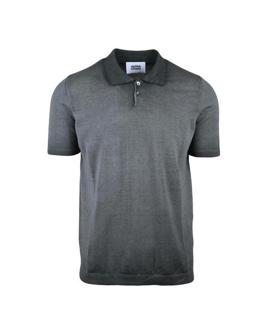 Alpha Studio Gray Polo Shirts for men