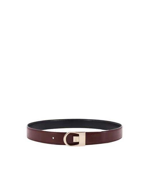 Saint Laurent Leren Riem Met Gouden Gesp in het Brown