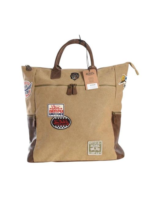 Von Dutch Canvas-Rucksack Mit Aufgesticktem Logo in Metallic für Herren