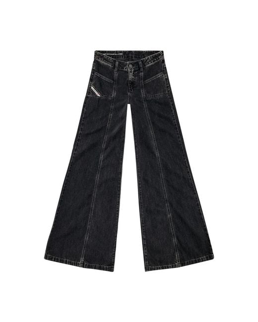 DIESEL Black Wide Trousers