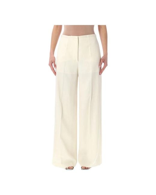 Alberta Ferretti Natural Wide Trousers
