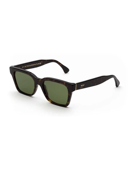 Retrosuperfuture Accessoires ,Groen ,Groene Zonnebril Stijlvol Model in het Green