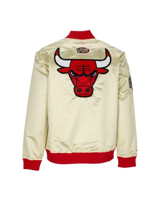 Mitchell & Ness Jassen ,Geel ,Katoen Chicago Bulls Nba Team Bomber Jacket in het Green voor heren