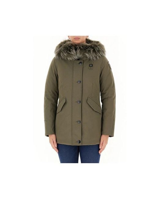 Blauer Kapuzenjacke Mit Array-Design in Green für Herren