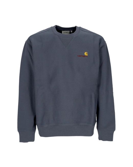 Carhartt Blue American Script Sweat Crewneck Sweatshirt for men