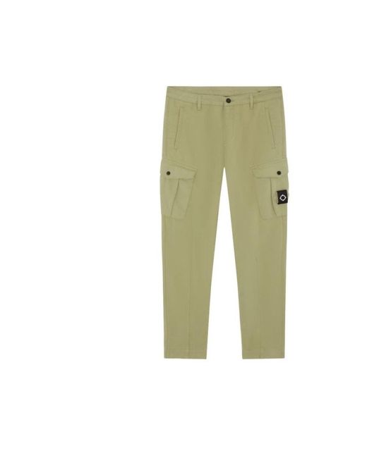 Ma Strum Green Straight Trousers for men