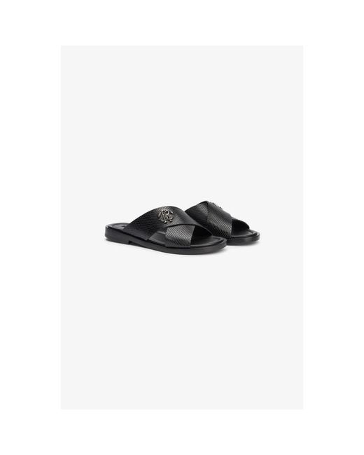 Roberto Cavalli Black Sliders for men