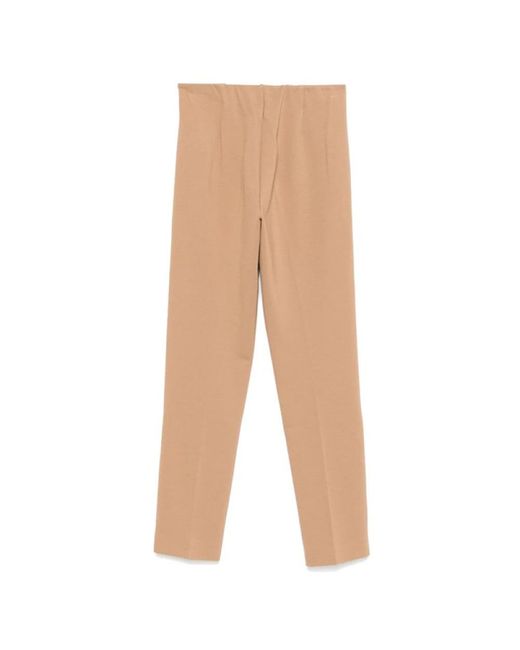 Le Tricot Perugia Natural Straight Trousers