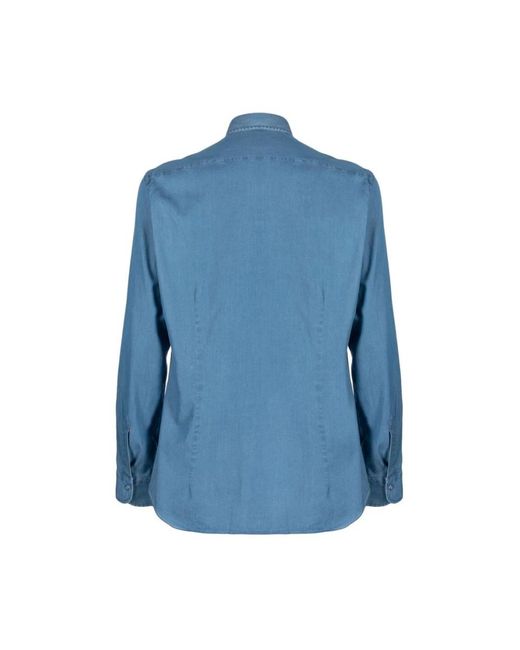Mazzarelli Denim Overhemd in het Blue voor heren