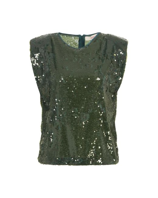 Sleeveless Tops Jucca en coloris Green