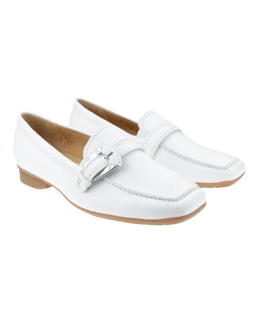 Gabor White Leder slip-on loafer schuhe