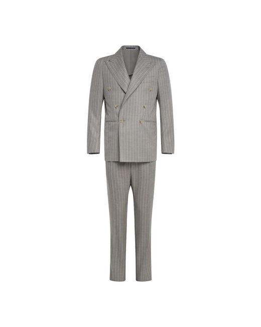 Franzese Collection Gray Double Breasted Suits for men