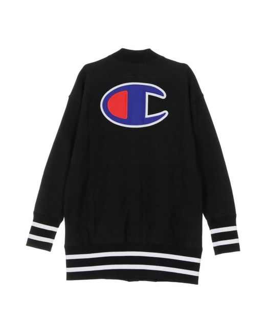 Champion Black Gbomber Reverse Weave Long Bomber Jacket