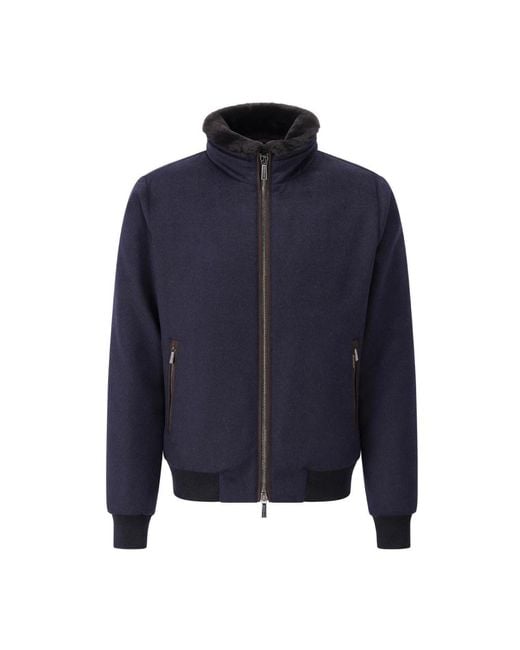 Moorer Luxuriöse Woll-Kaschmir-Jacke Mit Daunen in Blue für Herren