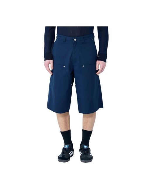 Wales Bonner Baumwoll-Viskose Shorts Mit Mittlerer Taille in Blue für Herren