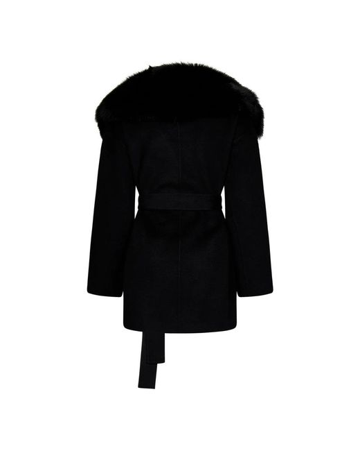 Yves Salomon Black Belted Coats