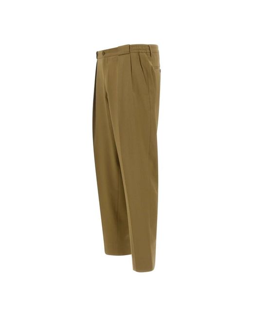 BRIGLIA Green Cropped Trousers for men