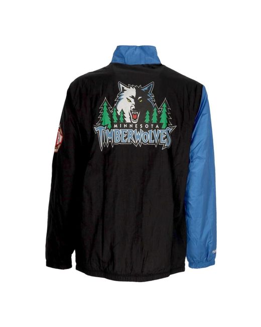 Mitchell & Ness Jassen ,Veelkleurig ,Wol Nba Gebogen Retro Windjack in het Blue voor heren
