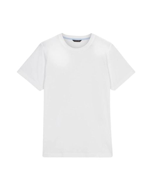 Magliette crewneck in cotone bianco di Brooks Brothers in White da Uomo