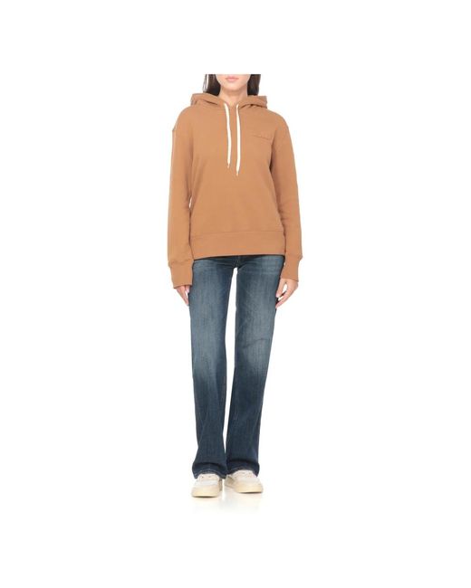 Autry Brown Braune Baumwollhoodie Mit Kordelzug