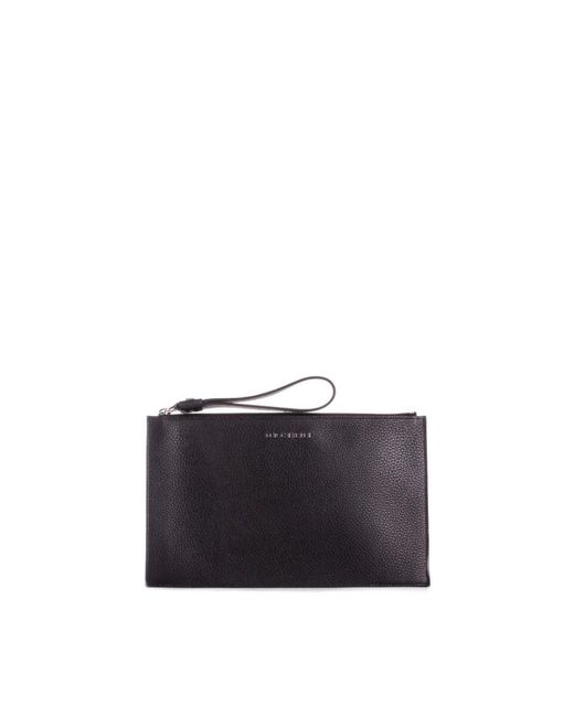 Orciani Accessoires ,Zwart ,Leer Zwarte Portemonnee Met Voorlogo in het Black voor heren
