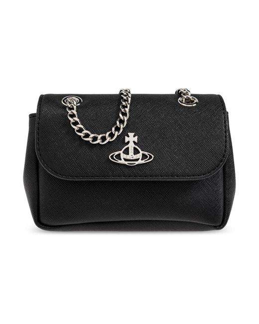 Borsa a tracolla con logo di Vivienne Westwood in Black