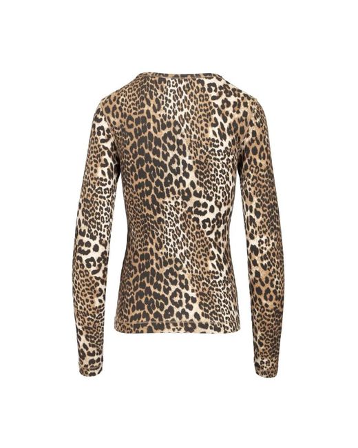 Ganni Brown Long Sleeve T-Shirts