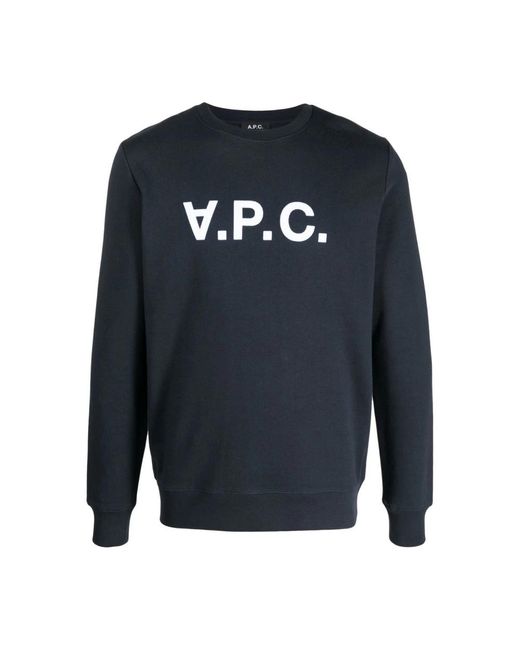 Flock v.p.c. logo sweatshirt di A.P.C. in Blue da Uomo