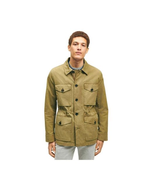 Brooks Brothers Baumwoll-feldjacke in mittelgrün in Green für Herren