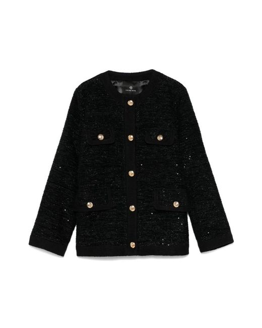 Anine Bing Jassen ,Zwart ,Wol Lydia Jas in het Black