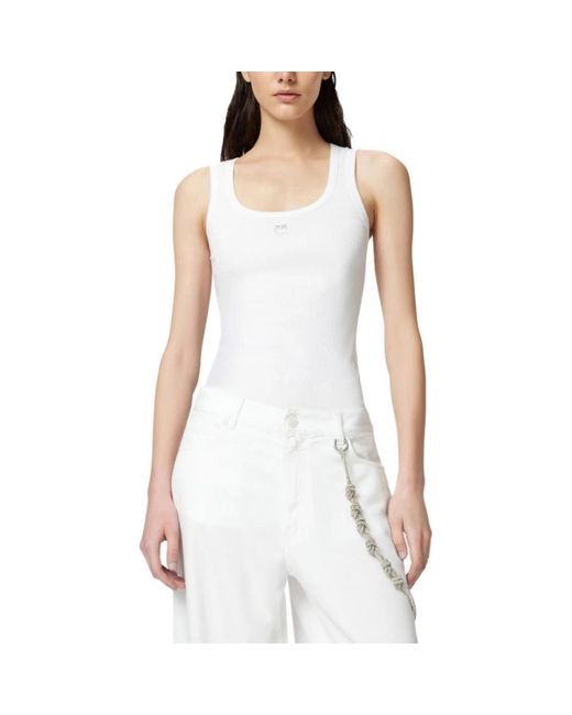Pinko White Sleeveless Tops