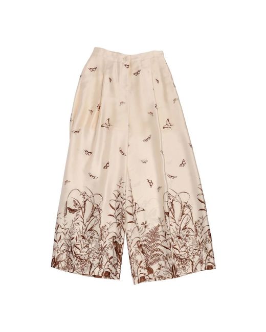 Liu Jo Natural Butterfly Floral Trousers