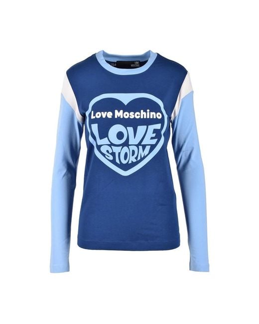 Love Moschino Blue Long Sleeve Tops