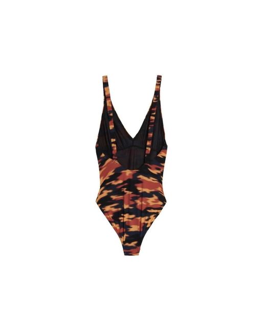 Dries Van Noten Brown Polyester Einteiliger Badeanzug