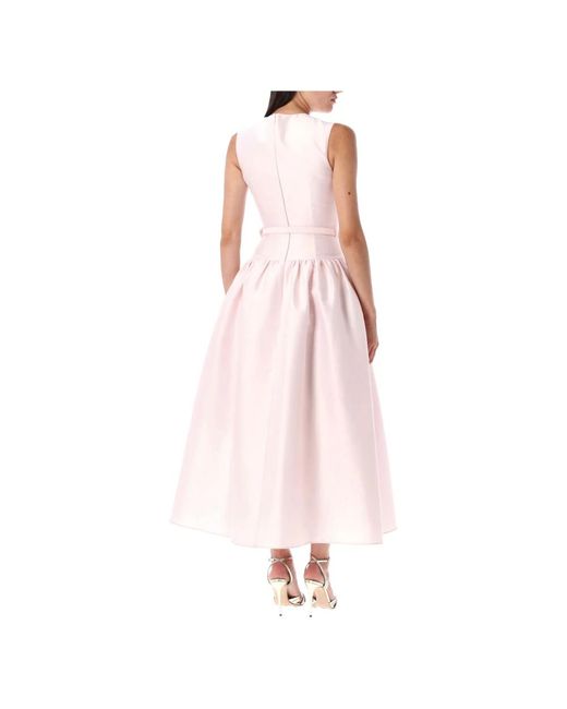 Self-Portrait Pink Rosa Taffeta Midi Kleid Aw25