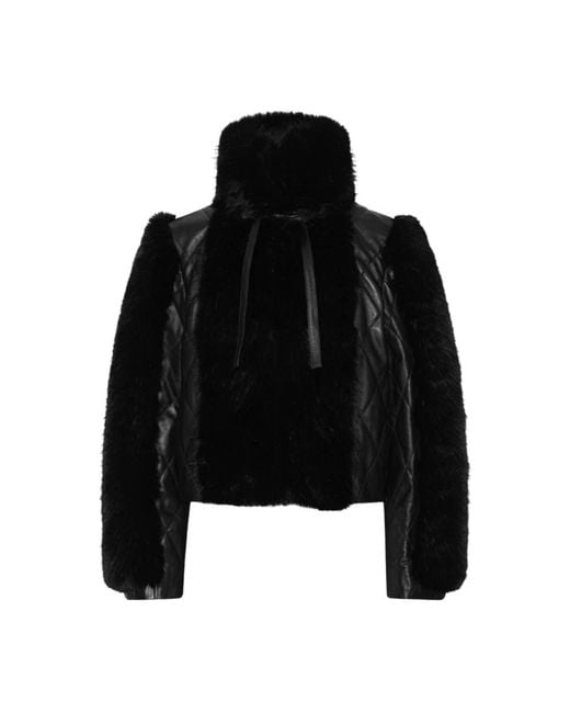 ROTATE BIRGER CHRISTENSEN Black Faux Fur & Shearling Jackets