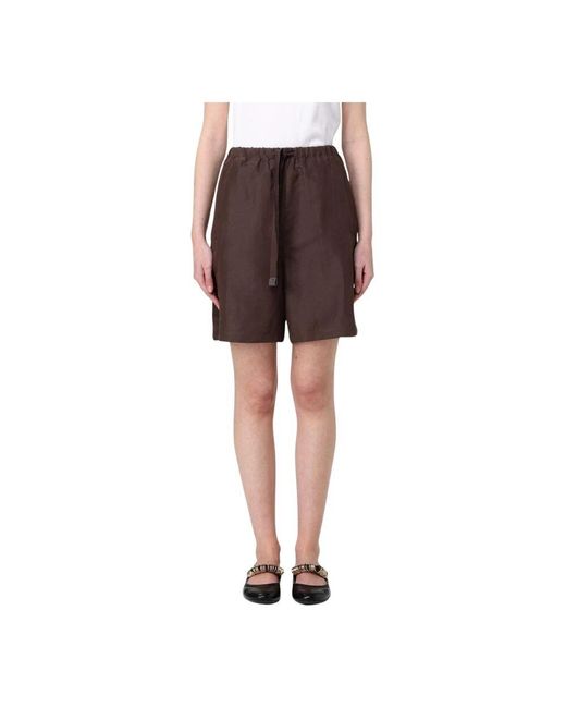 Isabel Marant Brown Braune Plissierte High-Waisted Shorts