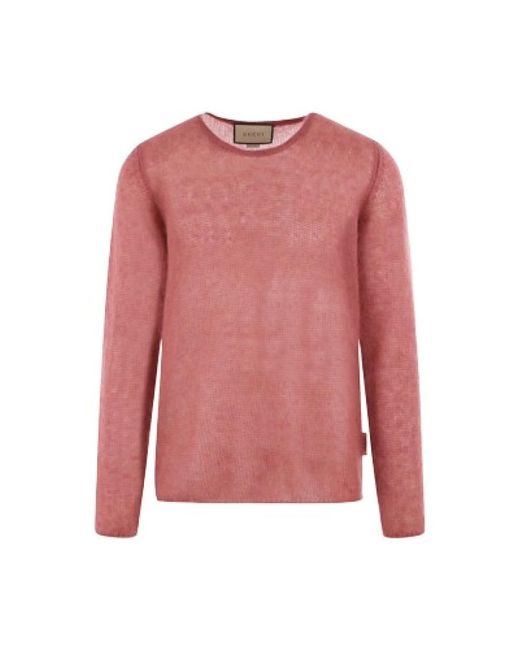 Gucci Pink Round-Neck Knitwear for men