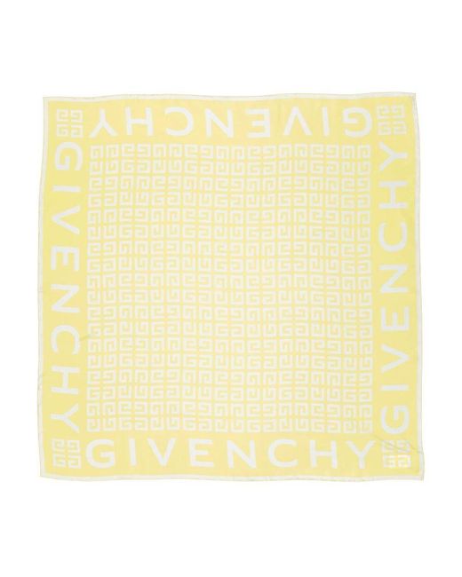 Givenchy Yellow Seidenschal Mit 4G-Druck