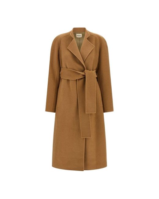 Khaite Jassen ,Bruin ,Wol Deena Double-Sided Wool Coat in het Natural