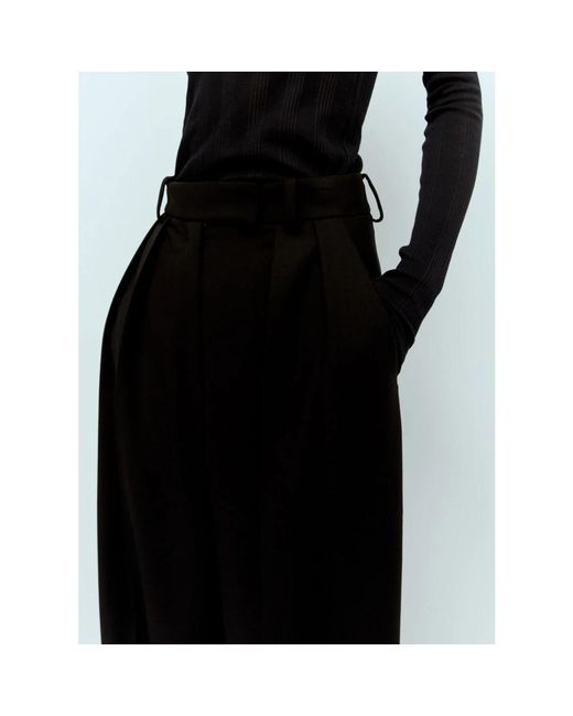 Trousers > wide trousers Khaite en coloris Black