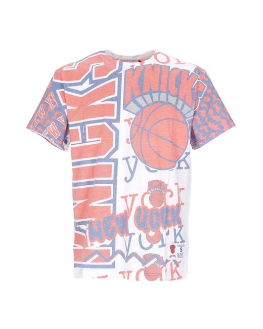 Mitchell & Ness T-Shirts in het Pink voor heren